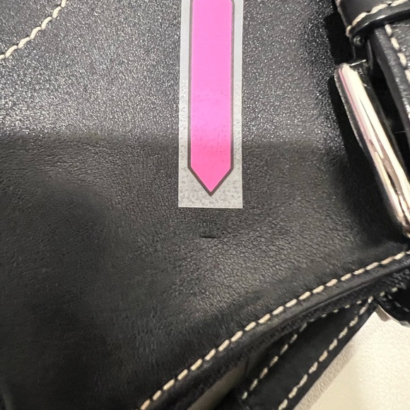 Coach Black Crossbody Bag with Buckle Detail and White Stitching - Picture 12 of 15